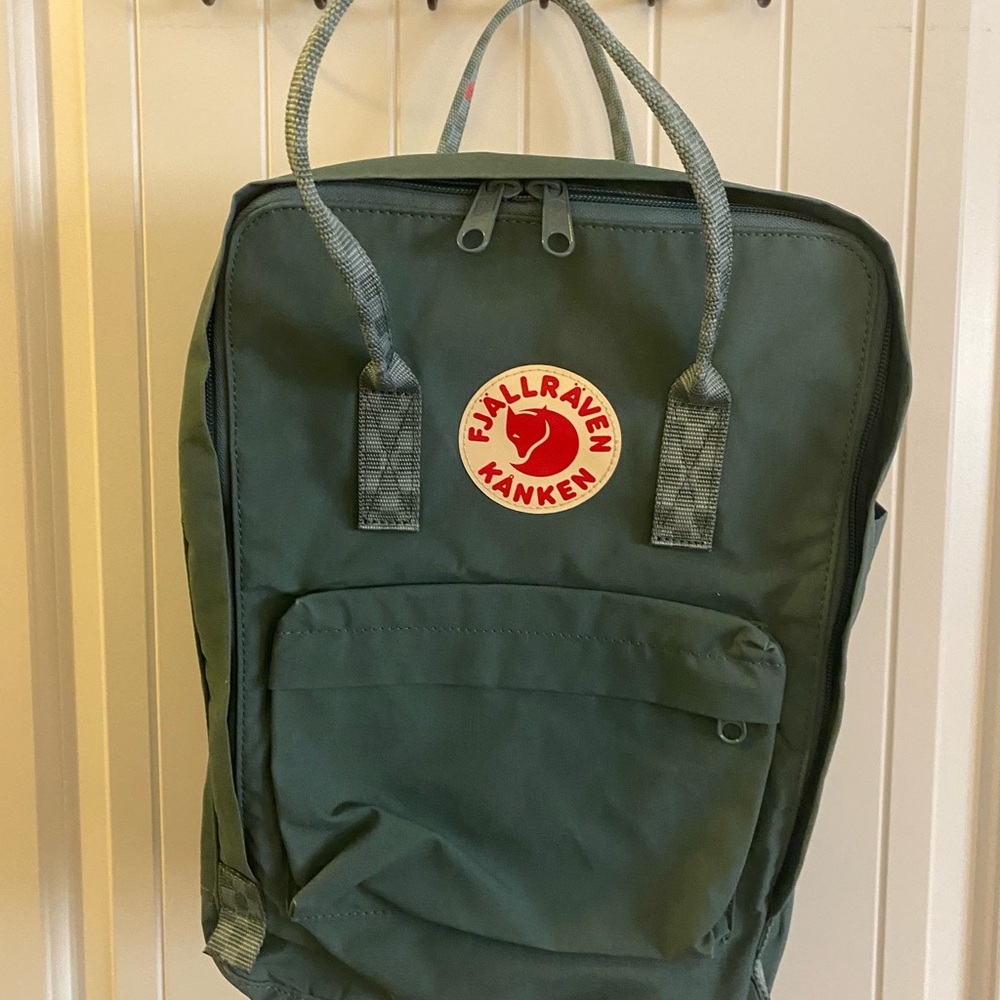 Fjallraven 17 inch backpack. Frost green